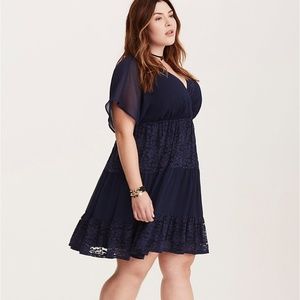 Torrid LACE INSET CHIFFON DRESS